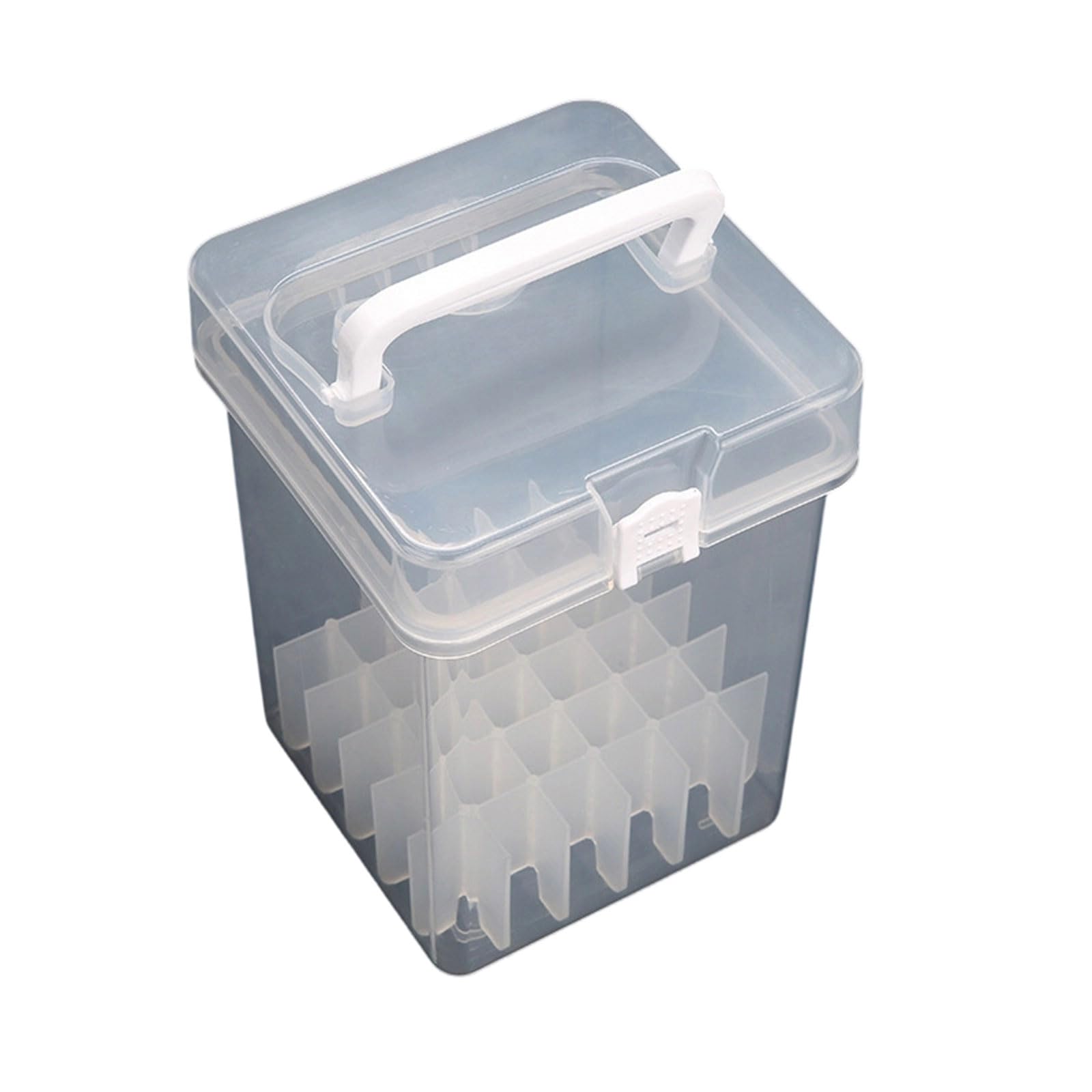 Bbajszx Marker Organiser Box with Handle Multi Compartment Clear Marker Pen Case for Pens Pencils and Art Painting Tool Art Supply Storage