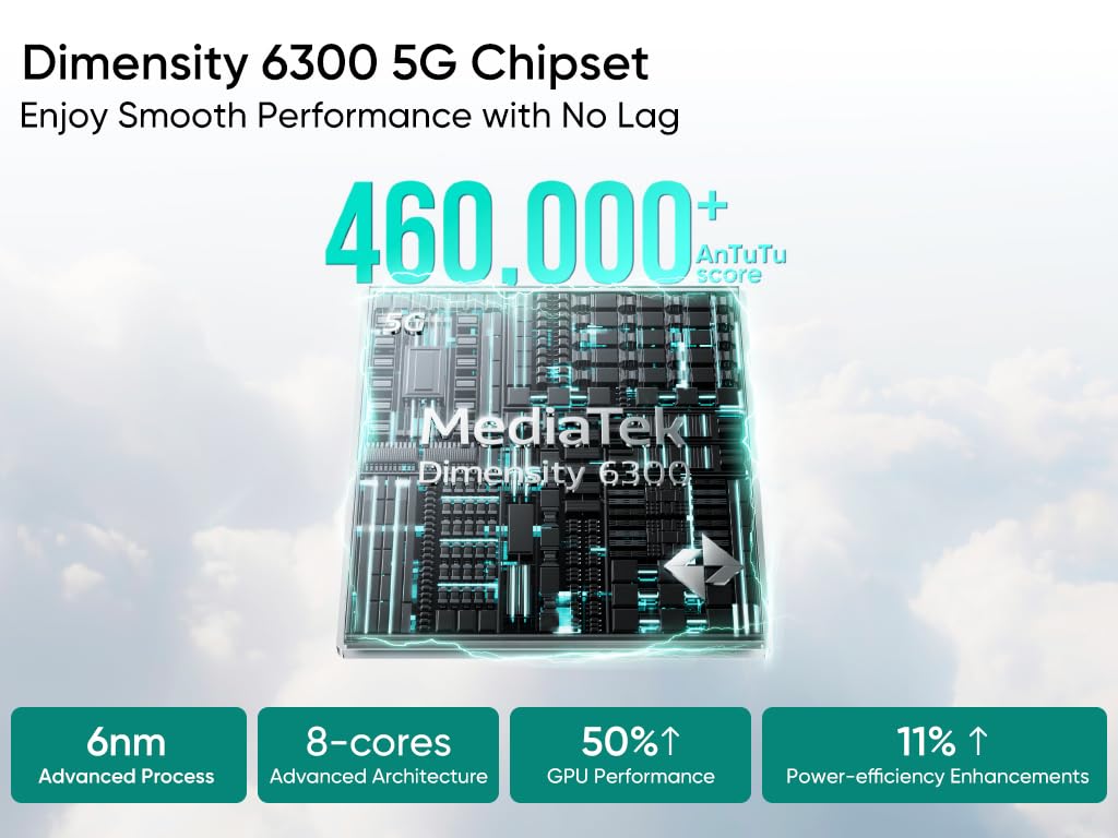 realme Smartphone 14T 5G, 8+256GB,batteria 5130 mAh,Processore Dimensity 6300, IP69, display 120Hz,Fotocamera AI da 50MP, Lightning Viola, esclusiva Amazon Nessun adattatore , 8+256 GB