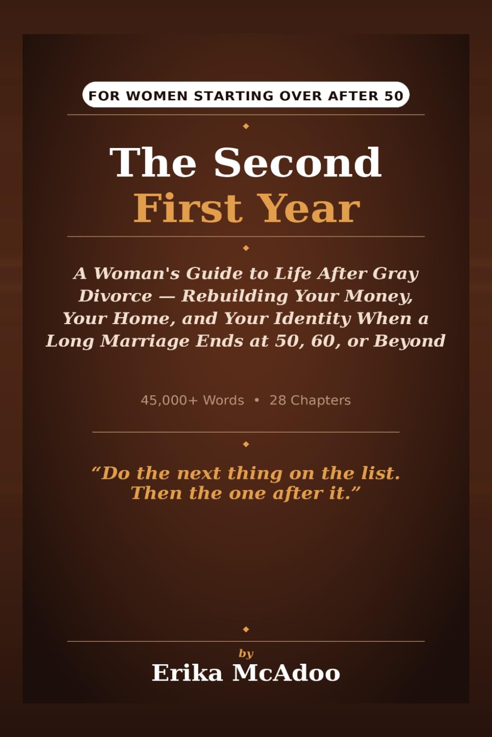 The Second First Year: A Woman's Guide to Life After Gray Divorce | Rebuilding Your Money, Your Home, and Your Identity When a Long Marriage Ends at 50, 60, or Beyond (The Midlife Chapters)