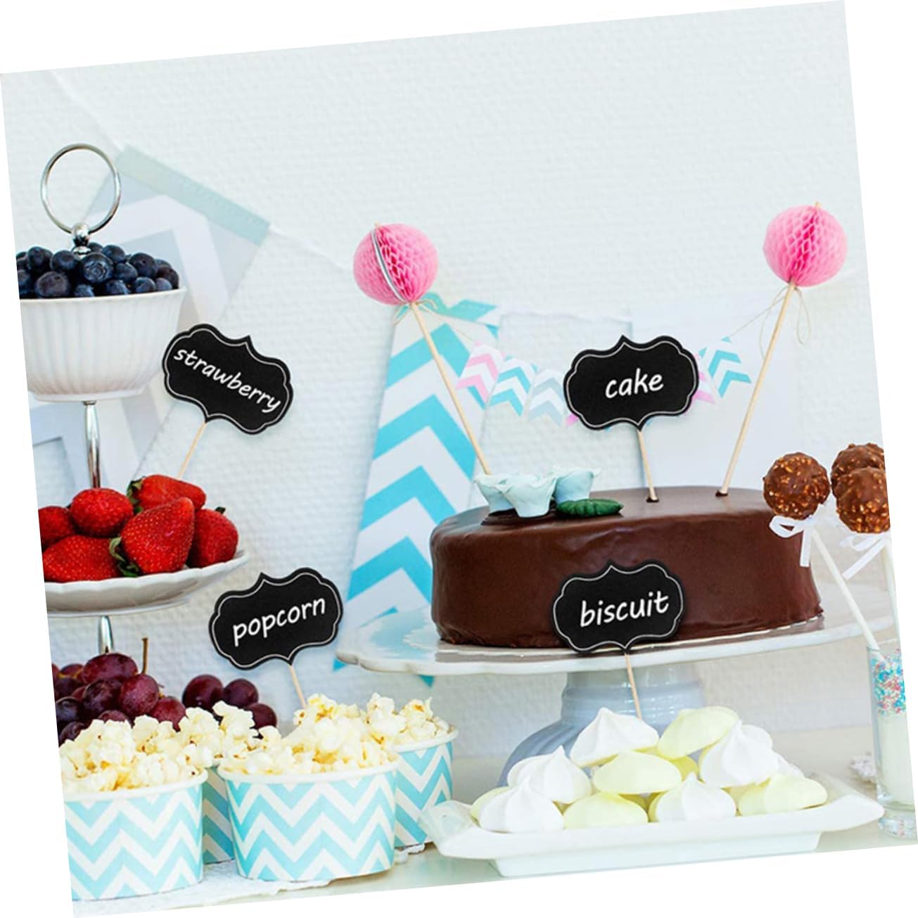 Black Paper Cheese Markers 80pcs Writable Wooden Picks for Buffet