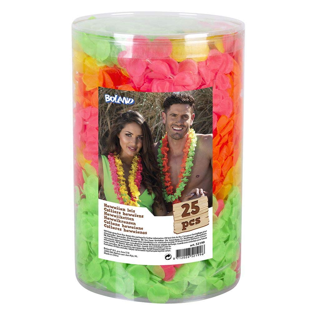 Boland - Hawaiian Chains Set of 25 Flower Chains Summer Beach Garden Party Accessories Beach Party Theme Party Carnival
