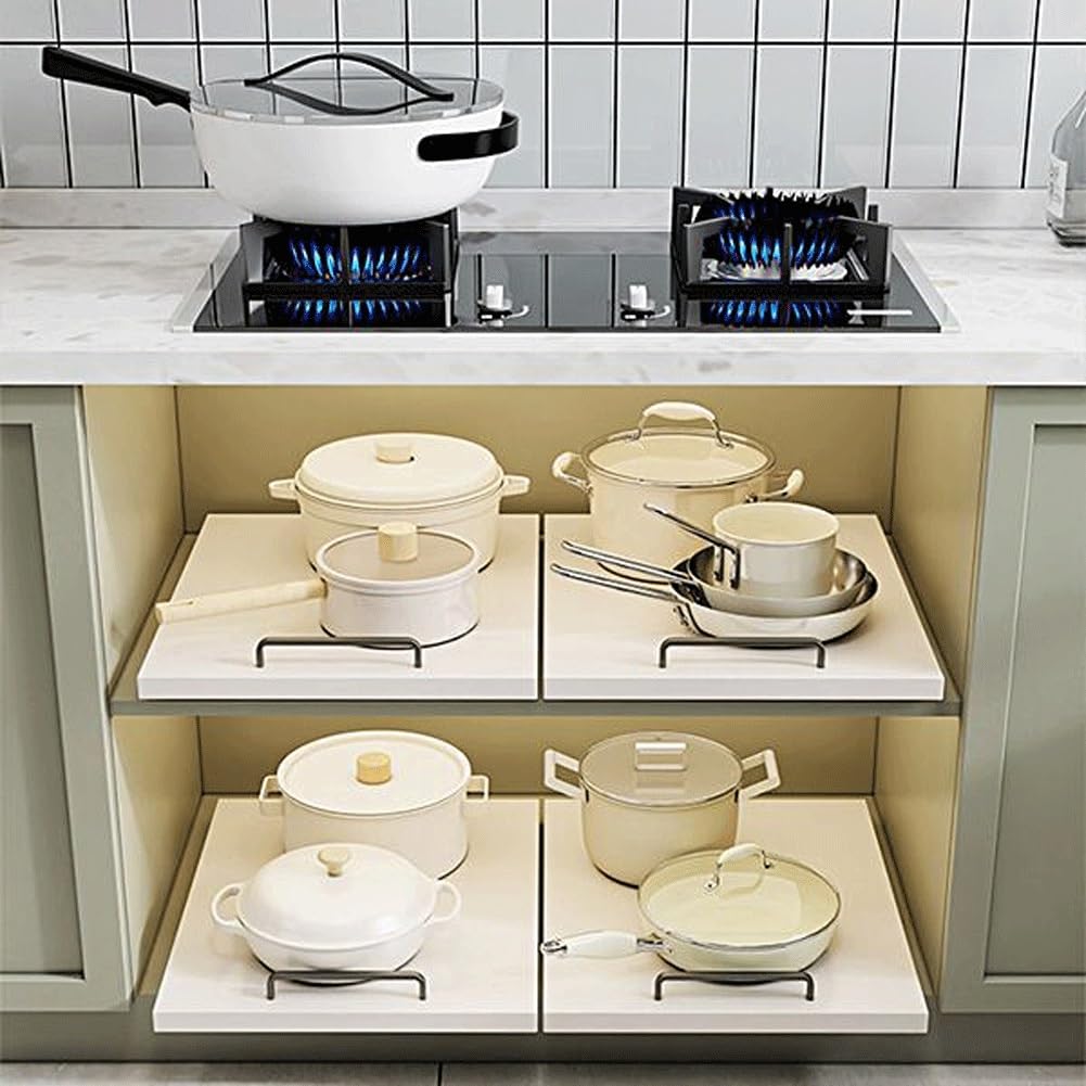 Organizzatore Estraibile Per Armadio – Organizzatore Per Armadio Da Cucina Con Maniglia, Cassetto Estraibile In Acciaio Al Carbonio Con Sistema A 2 Guide | Per Bagno E Armadio(50 x 35 cm)