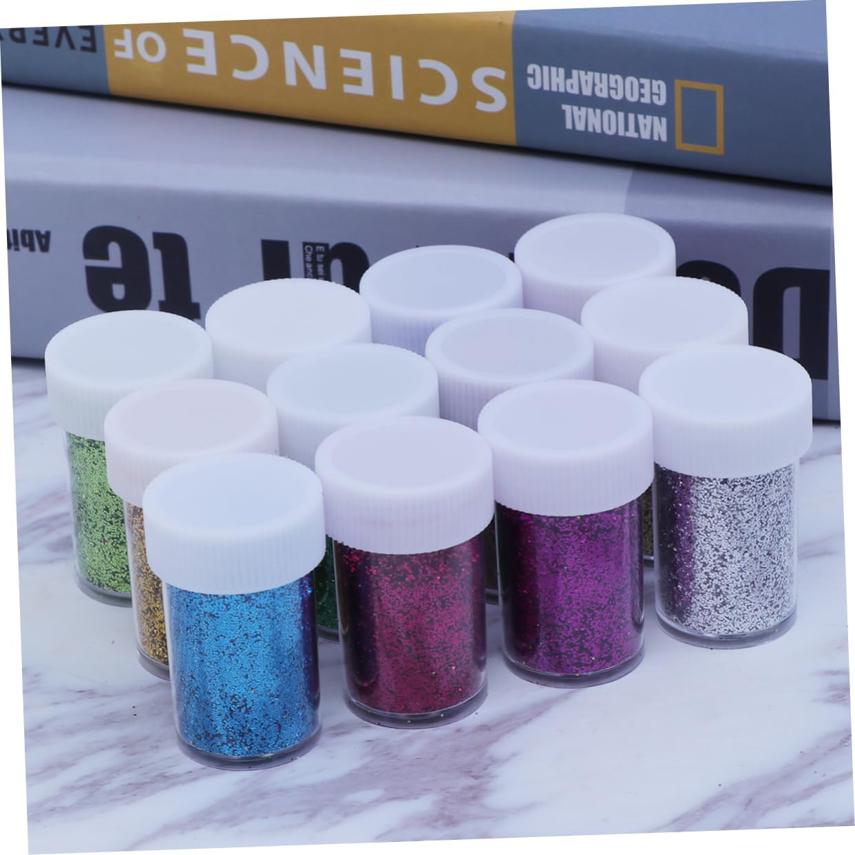 TEHAUX Pcs Boys and Girls's Craft Kit Bottles Sequined Powder Handmade Granule Shape Glitter for DIY Art Projects Decor