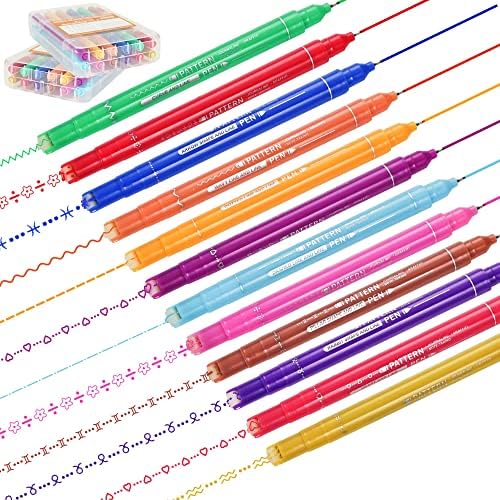 YFWYLS 12 Colored Curve Pens for Note Taking, Dual Tip