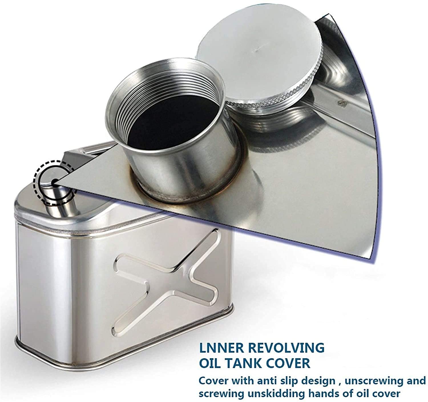5L/10L/15L/20L Carburante Benzina Benzina Diesel Tanica di Backup Contenitore, Serbatoio Benzina in Acciaio Inossidabile 201 per Motociclette e Automobili,20L (5l)