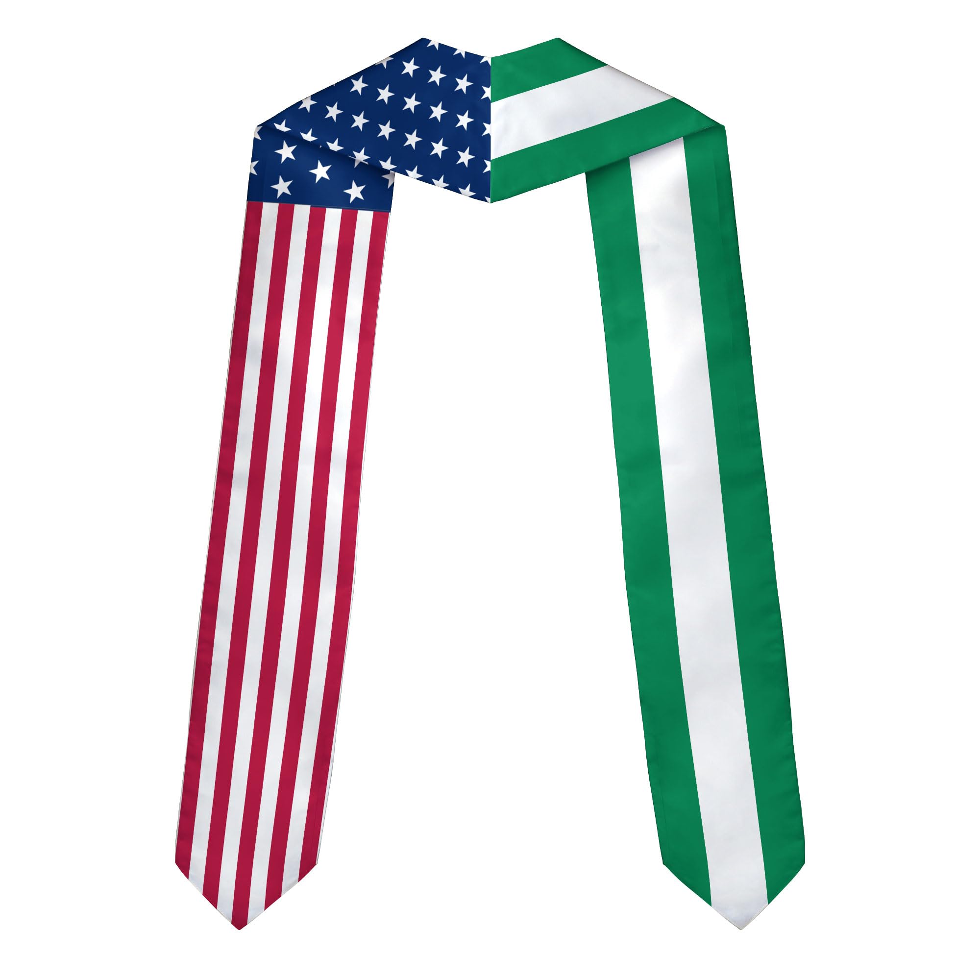 MonkeyVan Custom Nigerian Graduation Sash Nigeria Graduation Stole Personalized Nigerian American Flag Graduation Sash 2025 Style 3
