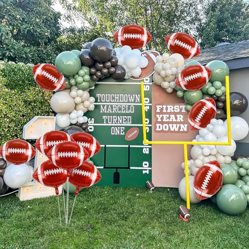 Image of 15 PCS Football Balloons,20 inch Rugby Balloon Football Birthday Party Decorations,Sports Themed Balloons Baby Shower Decorations