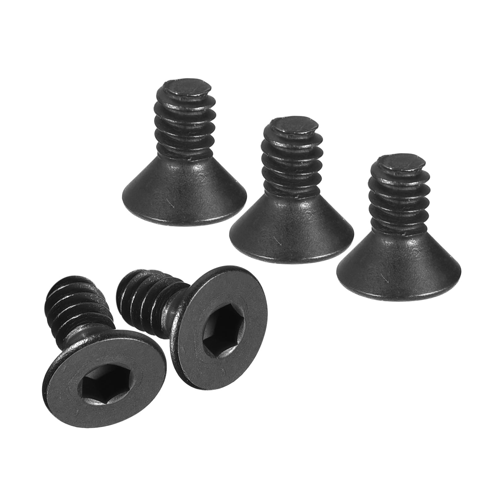 Unifizz #5-40 x 1/4" Flat Head Socket Cap Screws 10.9 Grade Carbon Steel Countersunk Head Allen Head Bolts Fully Threaded Black Oxide Fasteners 20Pcs