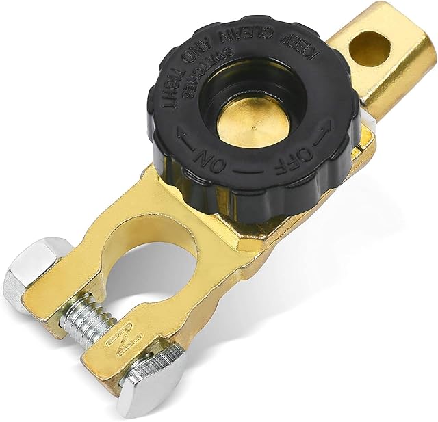 LotFancy Car Battery Terminals Connectors Battery Isolator Switch 12V 24V Heavy Duty for Auto Truck Boat RVs Vehicles ATV, Cut Off Kill Switch, 125/500 Amps