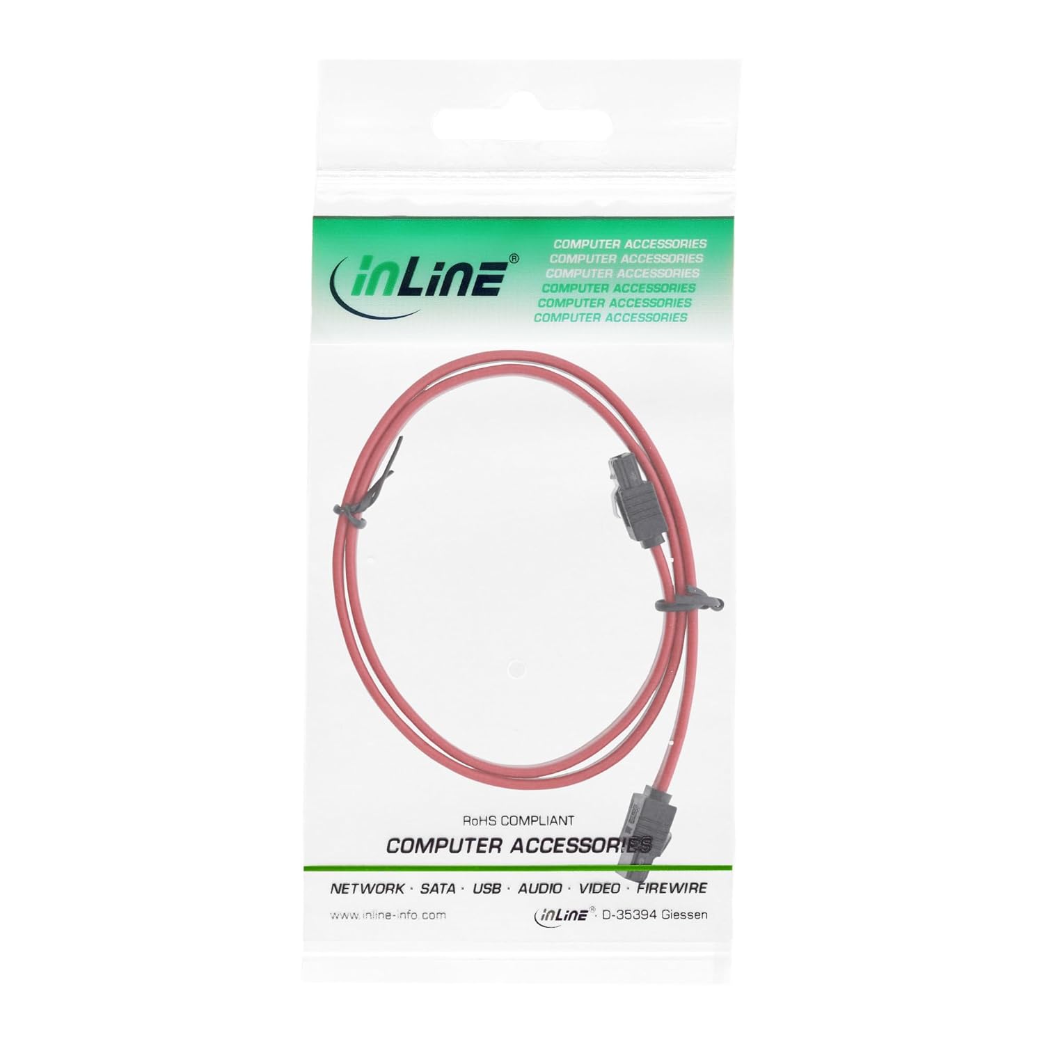 InLine 27705A Câble de SATA - Câble SATA (rouge)