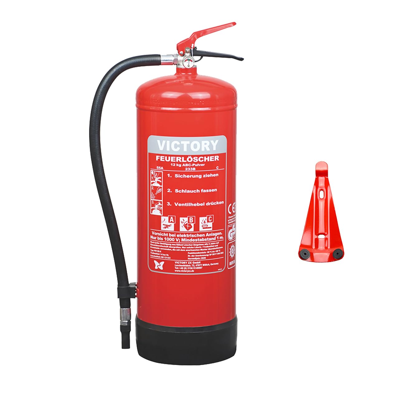 Pulver Feuerlöscher 12KG, CE/GS/MED, 55A 233B C Haushalt, Auto