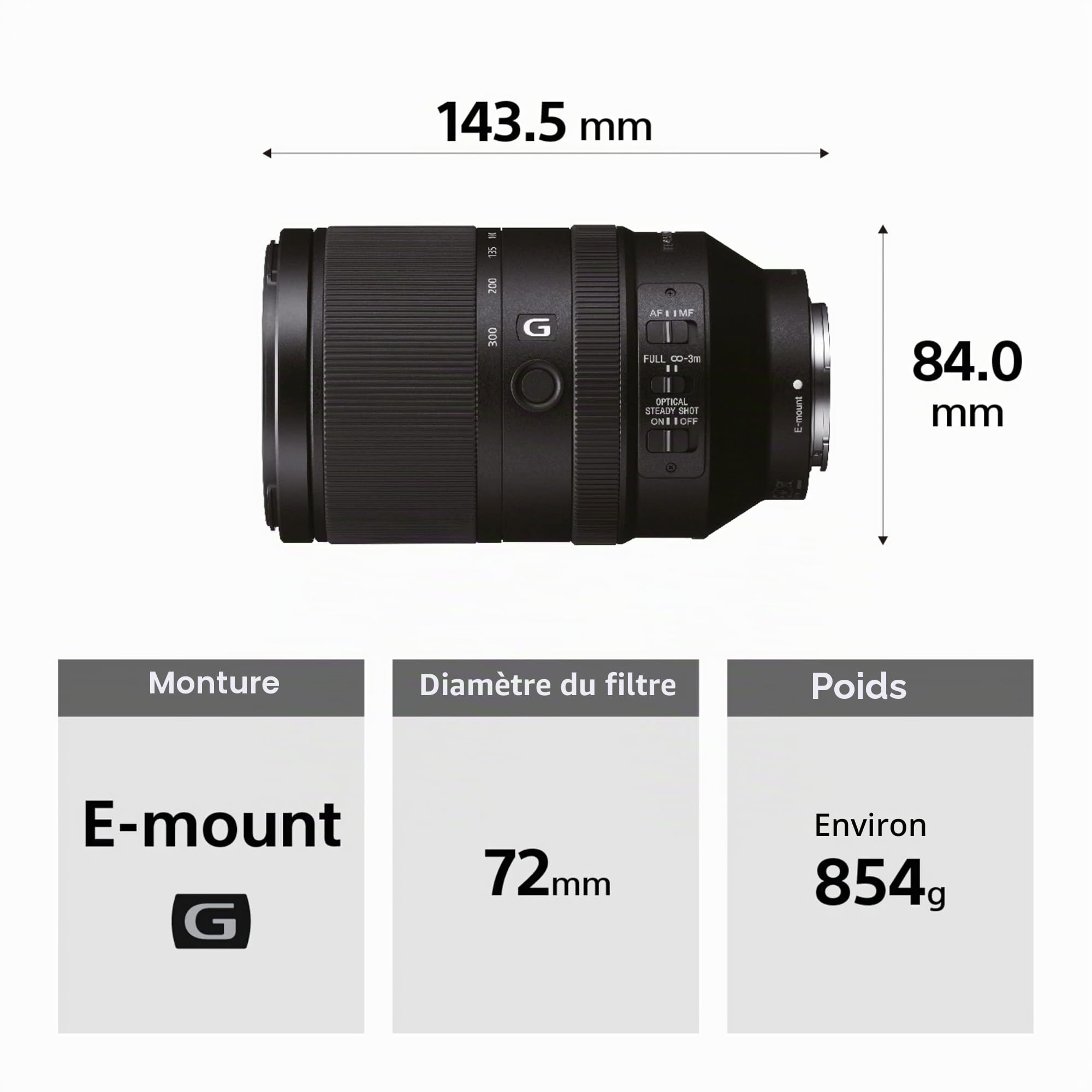 Sony SEL70300G zoom (FE 70-300 mm F4,5-5,6 G)