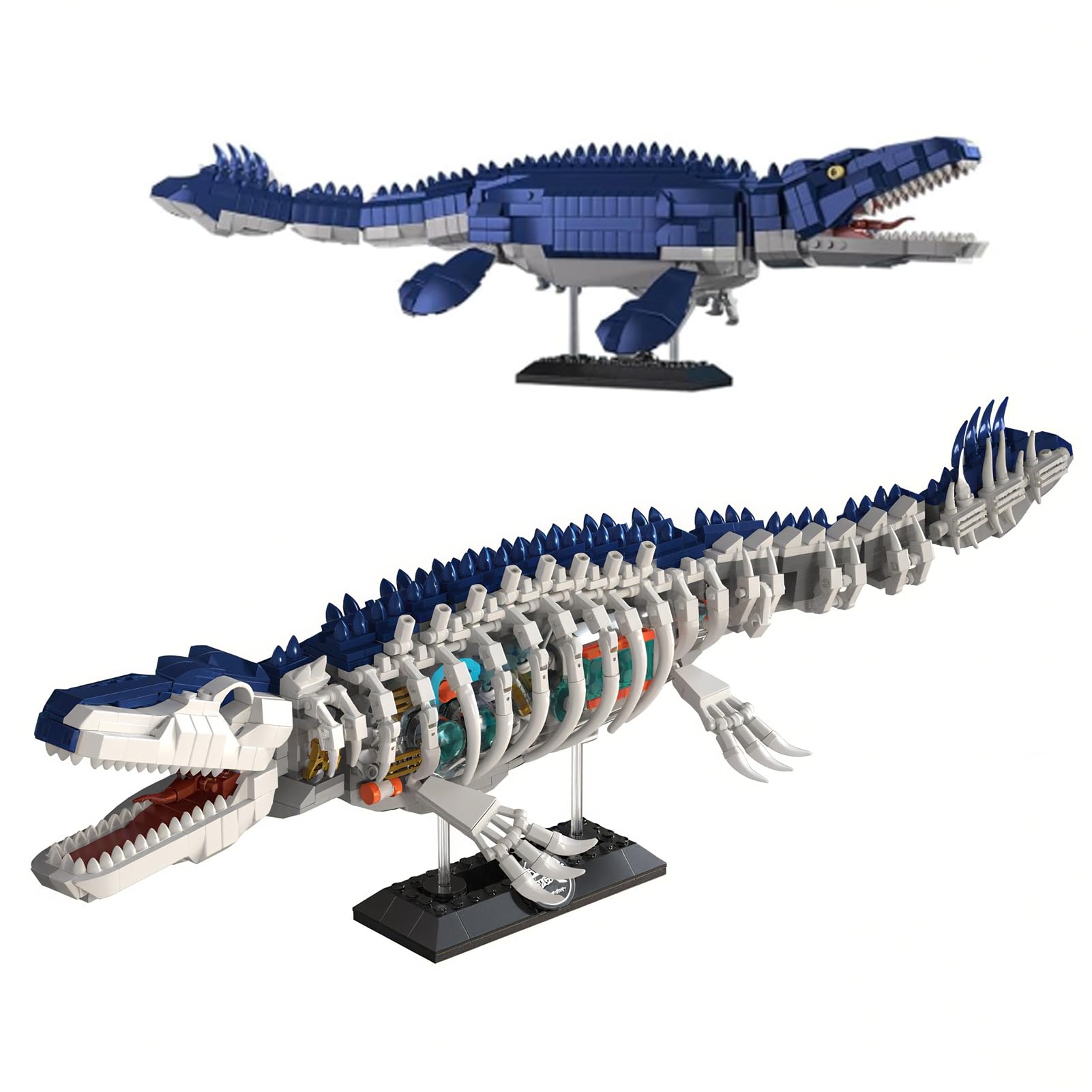 Mechanical Mosasaurus Dinosaur Building Block Set for Adults, Compatible with Lego Dinosa…