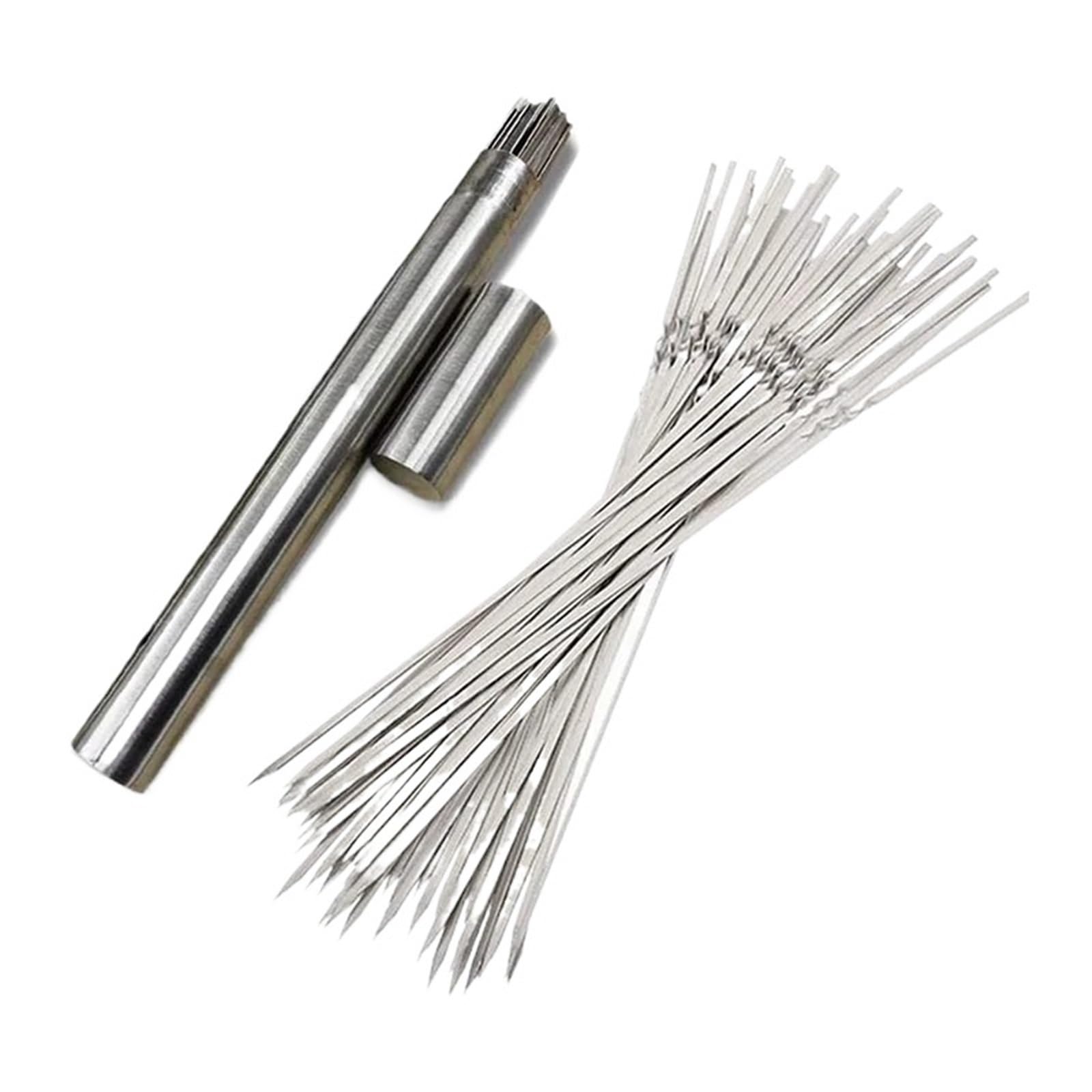 50 Uds. Brocheta de barbacoa acero inoxidable, brochetas reutilizables for, palo hierro for Kebab for acampar al aire libre, utensilios for pícnic, cocina 35cm para Barbacoa