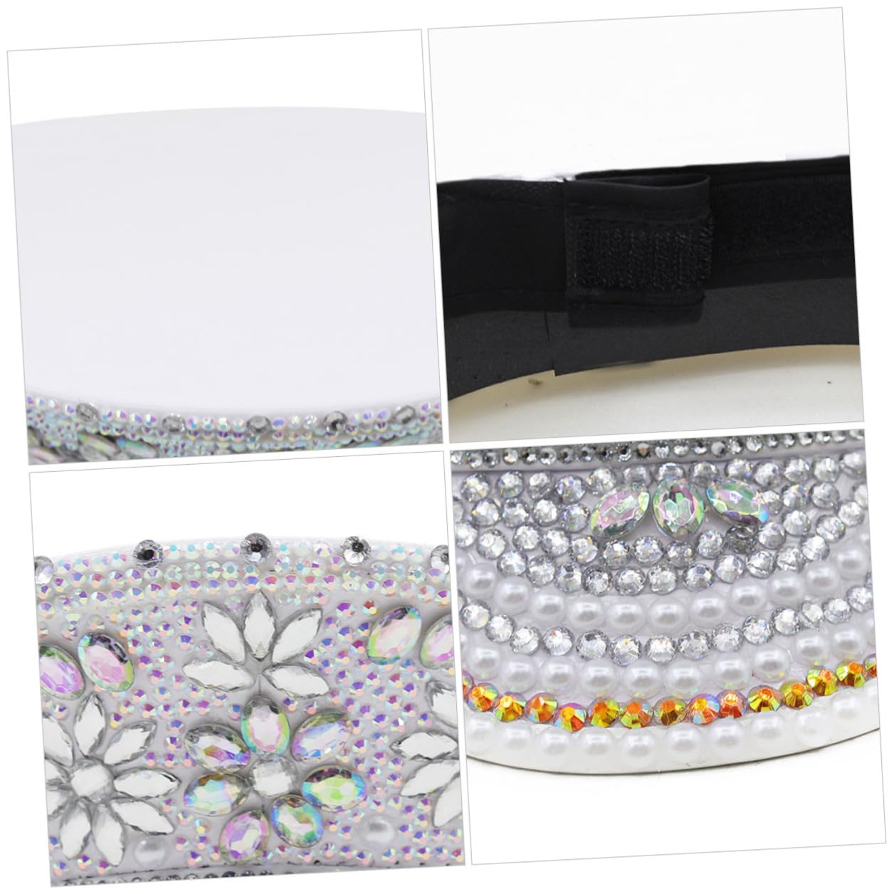 NUOBESTY Sombrero de Novia Color Claro Gemas de Imitación, Talla Única Ajustable, Estilo Capitán para Despedidas de Soltera y Bodas, Accesorio Brillante para Fiesta y Fotografía