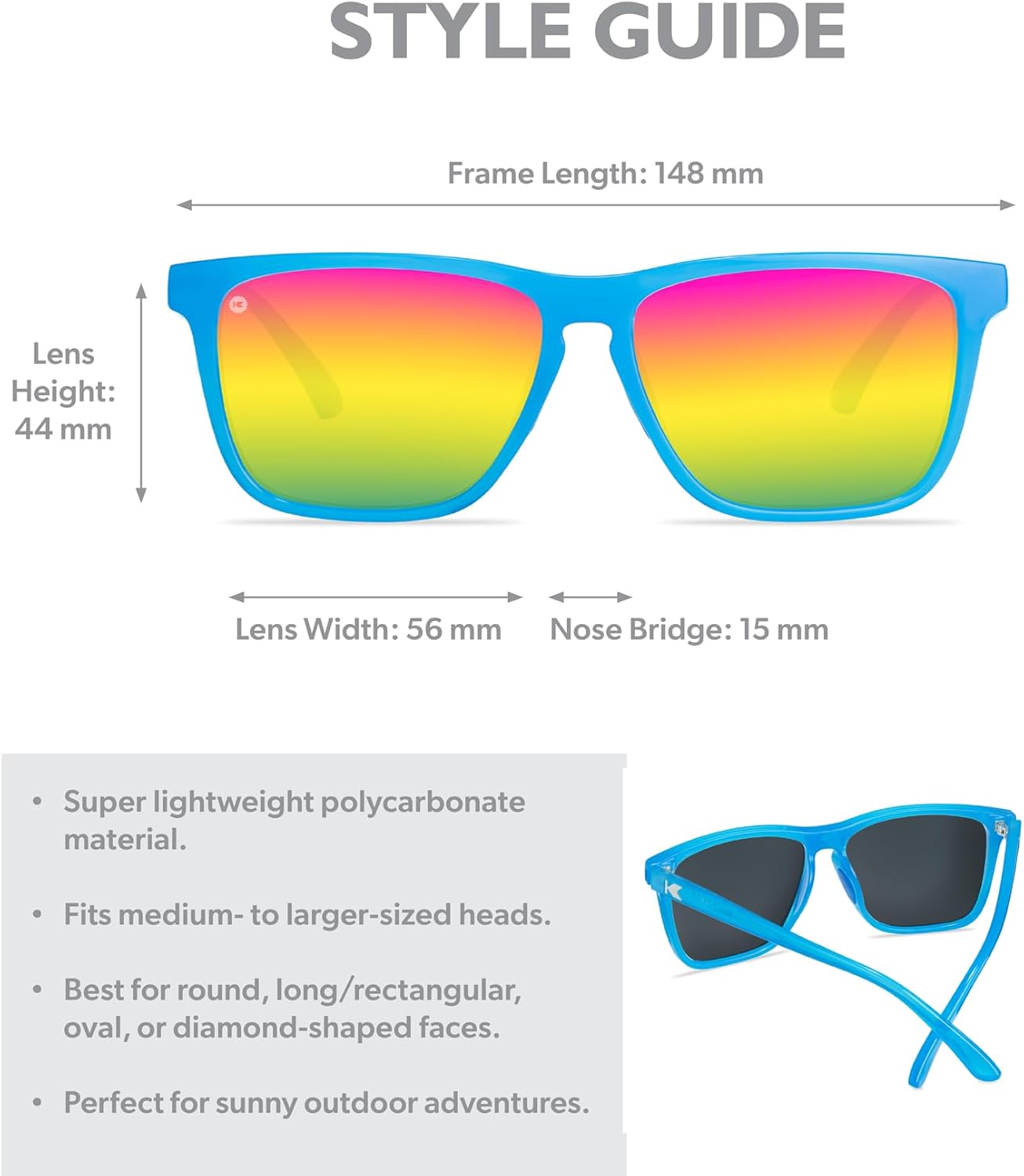 Knockaround Fast Lanes Sport Polarized Lightweight Sunglasses for Men & Women - UV400 Protection - Running