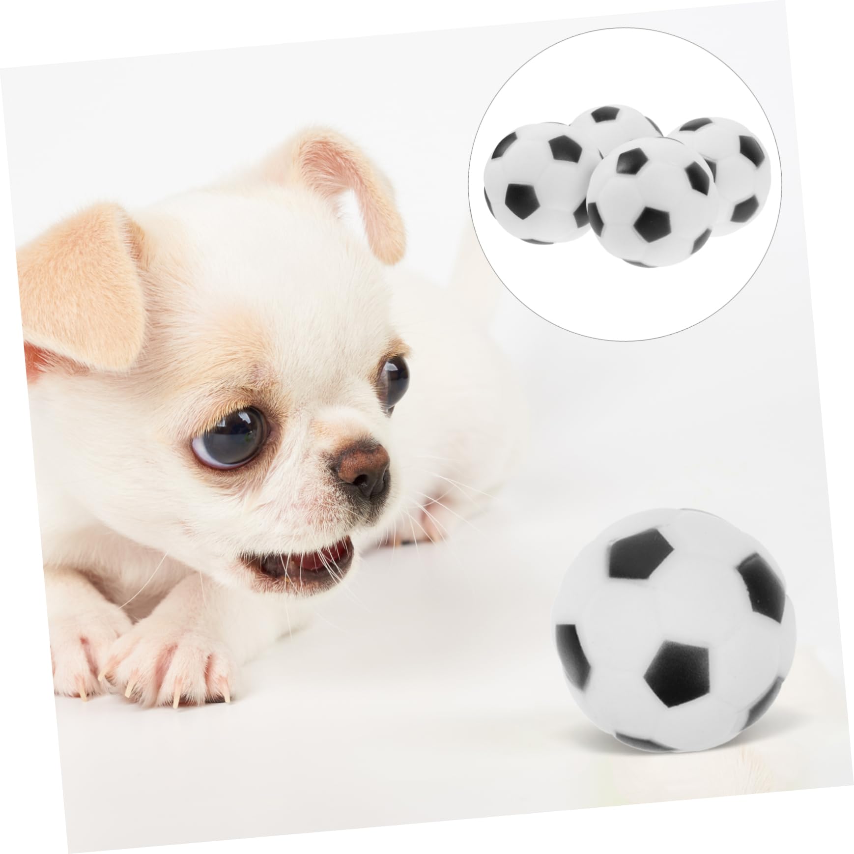 HANABASS 16pièces Quatre Jouets à Mordre Forme De Football pour Chiens Accessoires De Jeu Interactifs avec Couineur pour Exercice Divertissement des Animaux De Compagnie