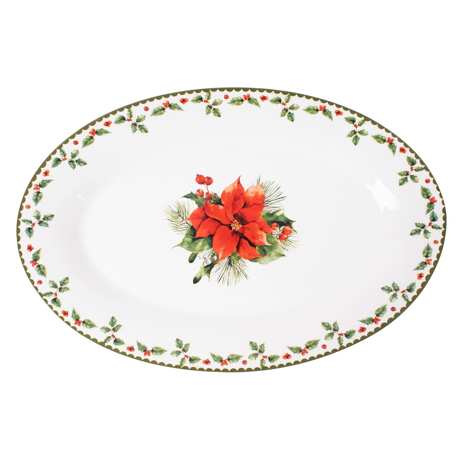 Harvey & Mason Serving Plate Large Holly Range Porcelain Festive Christmas Dinner Setting Decor