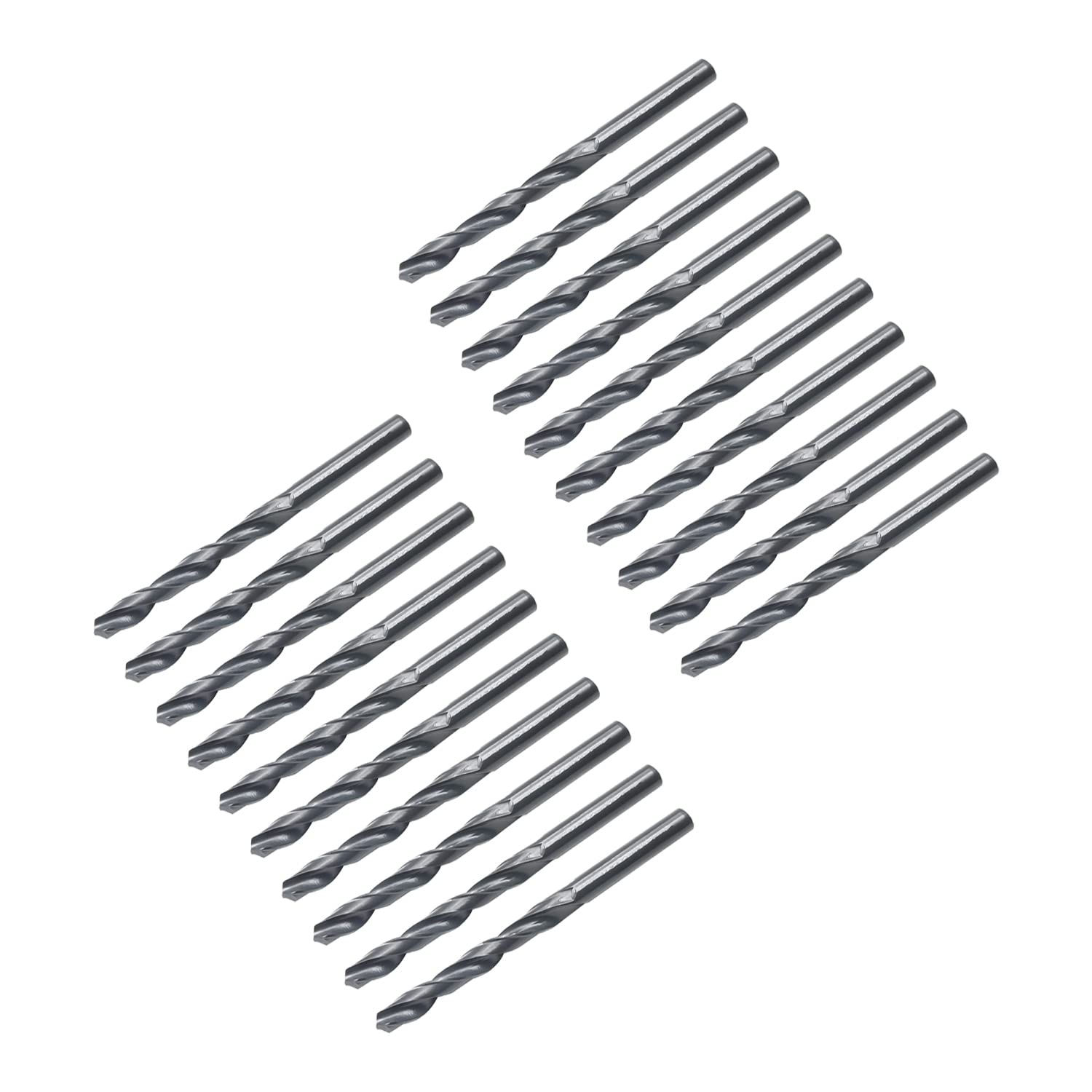 Auniwaig 20pcs Round Shank Drill Bit, 7.5mm High Speed Steel Twist Drill Bit HSS-9341, Black Nitride Coated Finish, for Aluminum Plate Copper Wood Stainless Steel