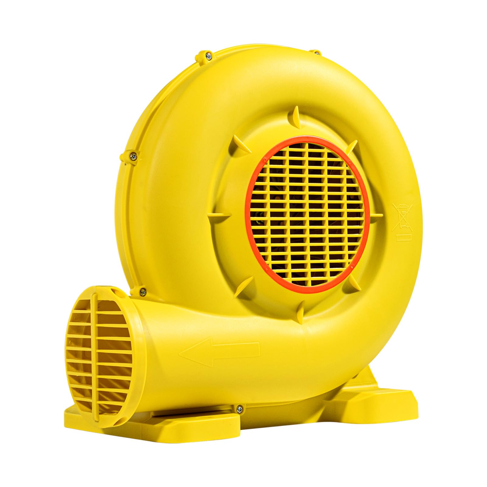 VEVOR Soplador de Aire para Castillos Inflables, 590 W y 690 W, 1,0 HP, Bomba Comercial, Ventilador Eléctrico 2750 RPM, Castillos Inflables, Toboganes de Agua, Amarillo, 360 x 230 x 370 mm