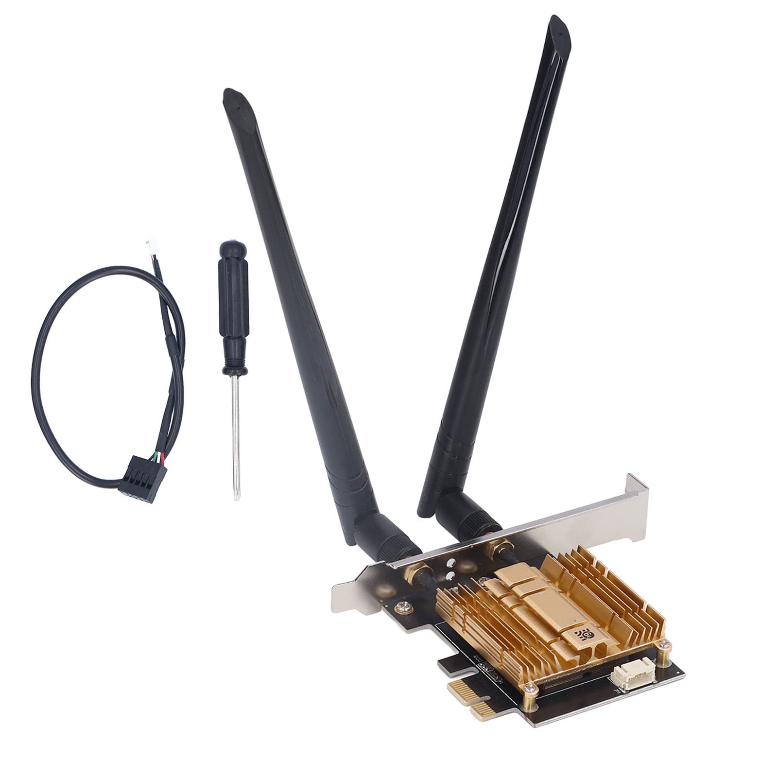 Dwuzakresowy Adapter WiFi 6E PCI E z Chipem BT 5.2 AX210 do Komputerów Stacjonarnych, Anteny 2x6dBi