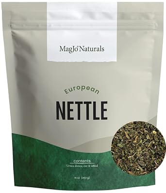 MagJo Naturals Nettle Leaf Tea، 1lb 16Oz Cut and Sifted Bulk European Sting Nettle Urtica Dioica