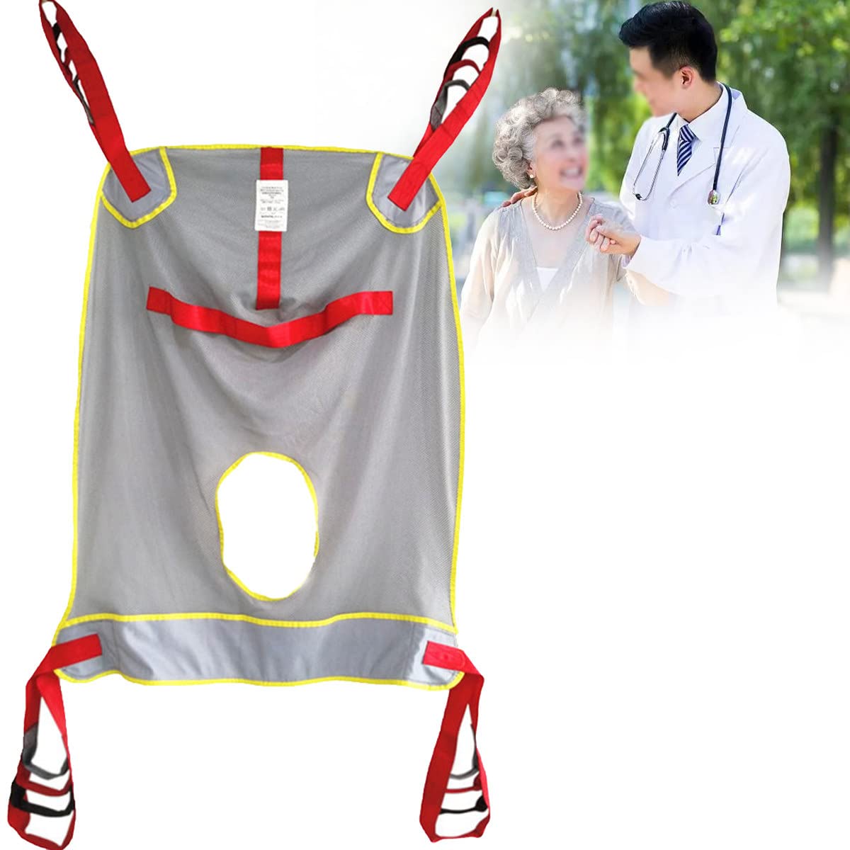 Paciente Honda Levantador, arnés de elevación de Pacientes de Cuerpo Completo médico,Enfermería,Anciano,Discapacitado,Cuerpo Completo y Postrado,Opening-L