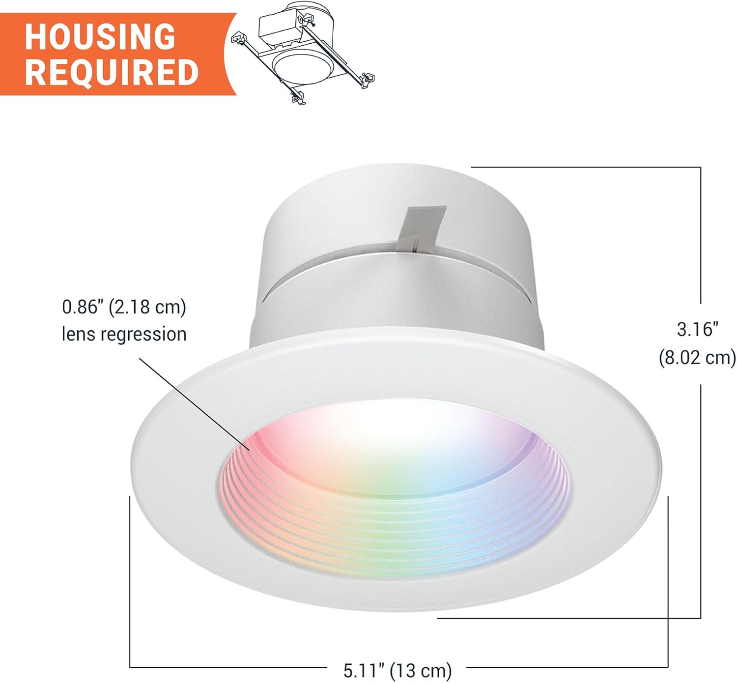 HALO 4" Smart Wi-Fi® Recessed LED Light Powered by WiZ Pro, Dimmable Full Color w/SpaceSense® Motion, Smart Home Ready - RL4069WZRGBWWHR - Image 9