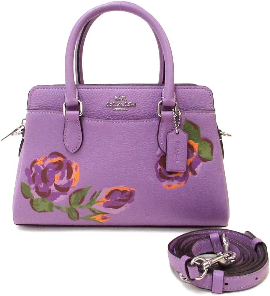 Coach CL423 SVPSK Outlet Mini Darcy Carryall Rose Print Shoulder Bag