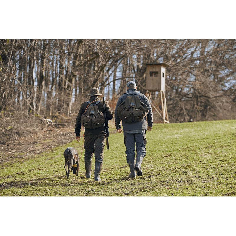 DJV-Jagdrucksack groß | Leiser Loden | 40L Volumen | clevere Taschen, Jagdjackenfach | gepolsterte Ledertragegurte. Inkl. waschbarer Schweisseinlage | Praktisch, leicht (ca. 1,3 kg)