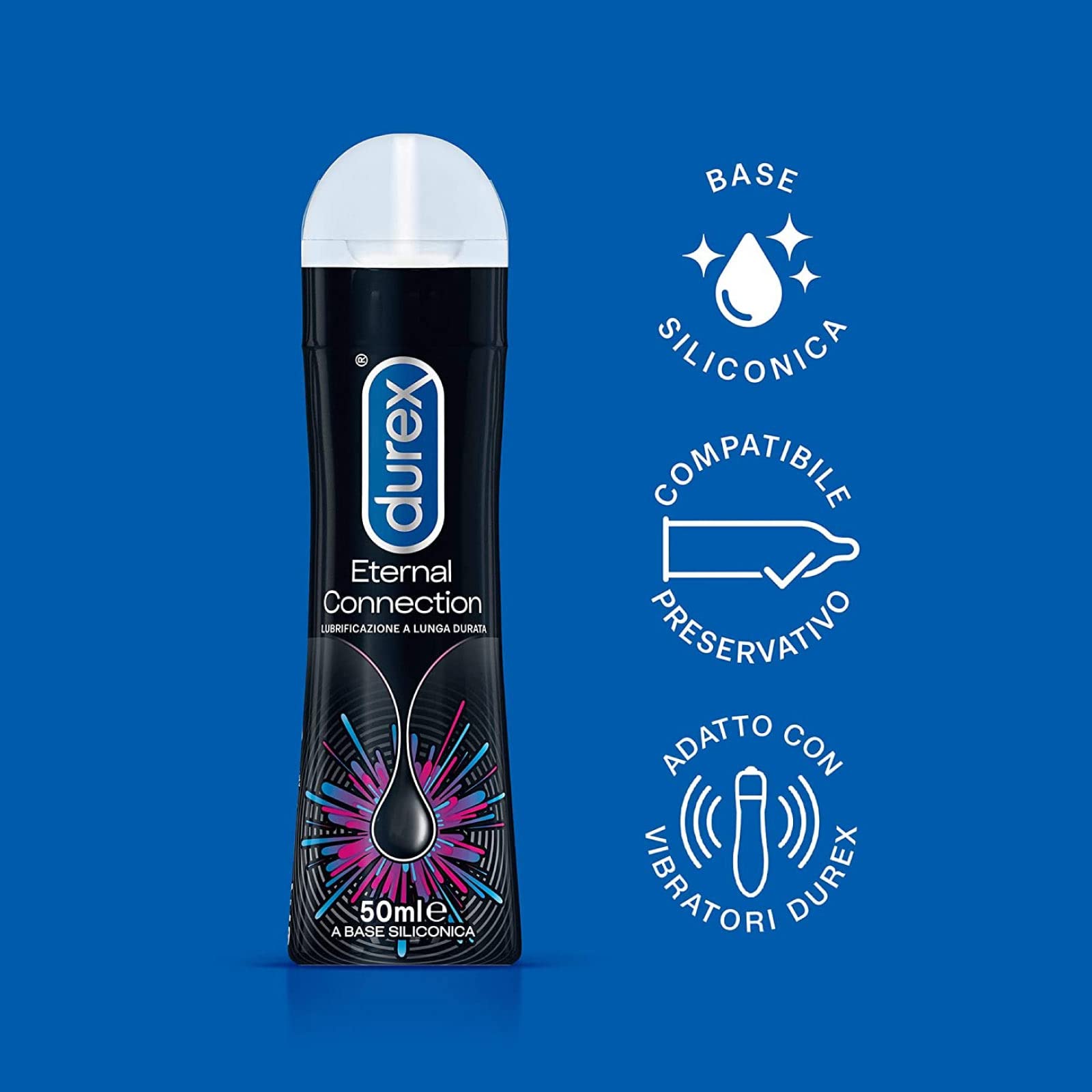 Durex Play Fant-ass-tic Deep e Deeper Set Plug Anale Unisex Flessibile e Morbido da 2 pezzi + External Connection Gel Lubrificante Intimo a Lunga Durata Flacone da 50ml - Set da 2 prodotti