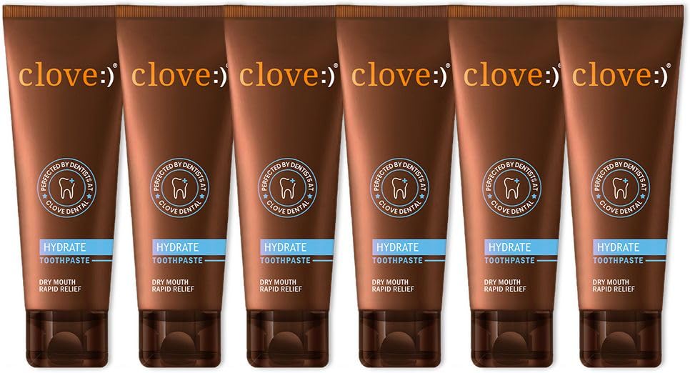 Image of Clove Hydrate Toothpaste, Dry Mouth Relief , Patented Optaflow Technology , Hydrates & Stimulates Saliva Flow , Contains Xylitol for Cavity Prevention , , Triclosan-Free, Safe formul, Mint, 100g (Pack of 6)