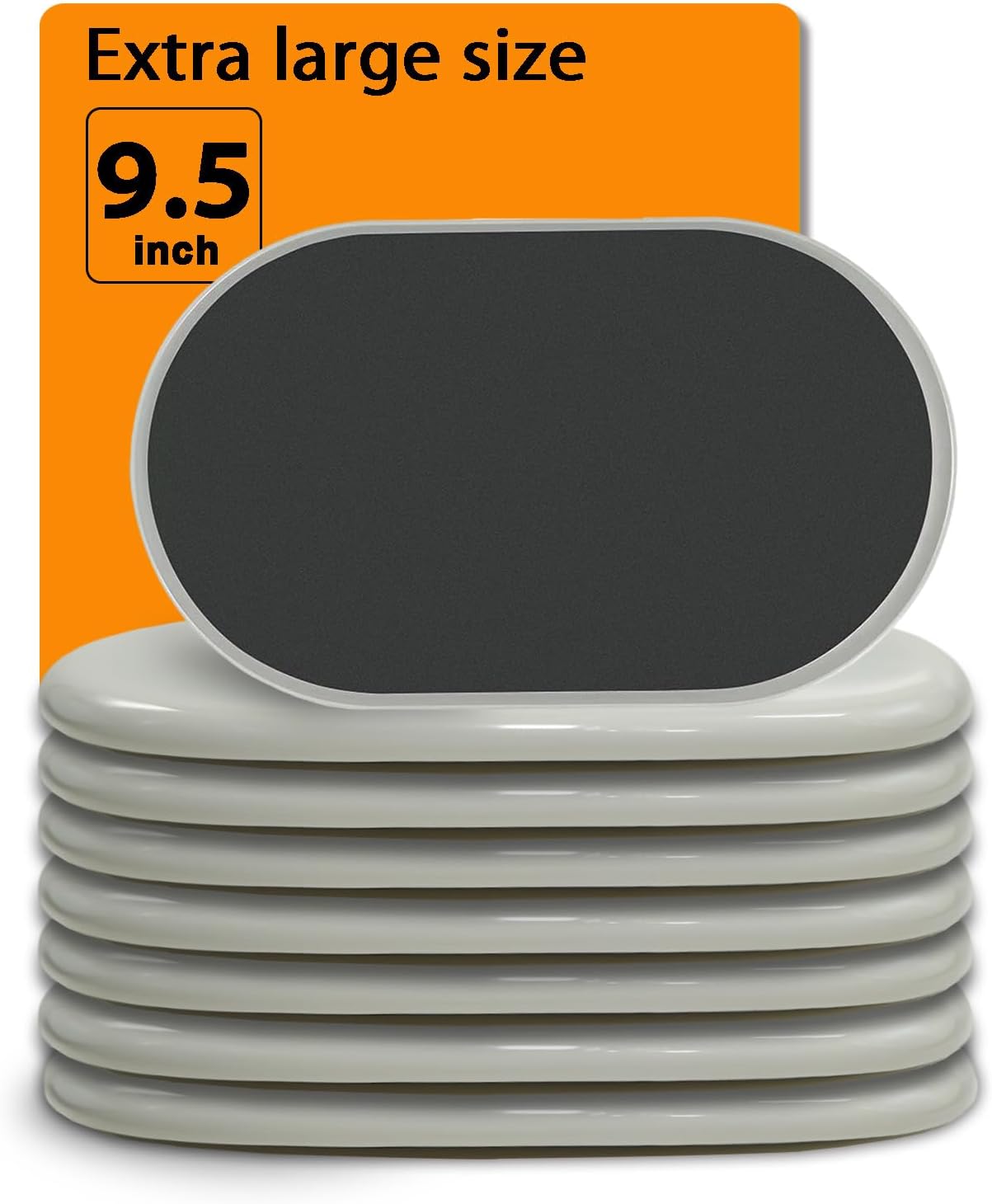 Extra Large Furniture Sliders for Carpet, 9.5 Inch Heavy Duty Reusable Moving Pads for Carpet and Hardwood Floors, Glides to Protect Surfaces and Easy Relocation