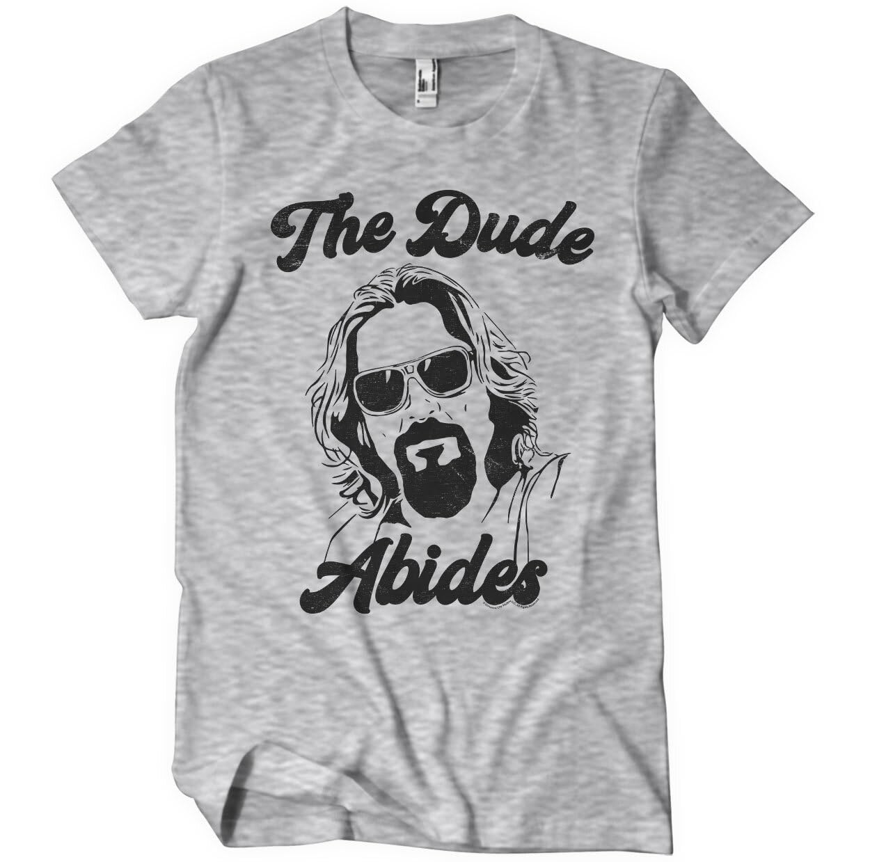 The Big Lebowski Officially Licensed The Dude Abides Mens T-Shirt (Heather Grey), Small