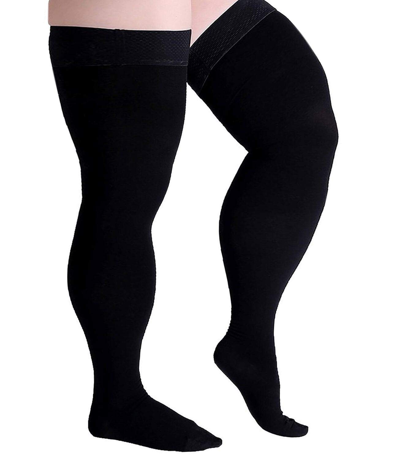 Buy Runee Wide Thigh High Closed Toe Compression Stockings 2030mmHg