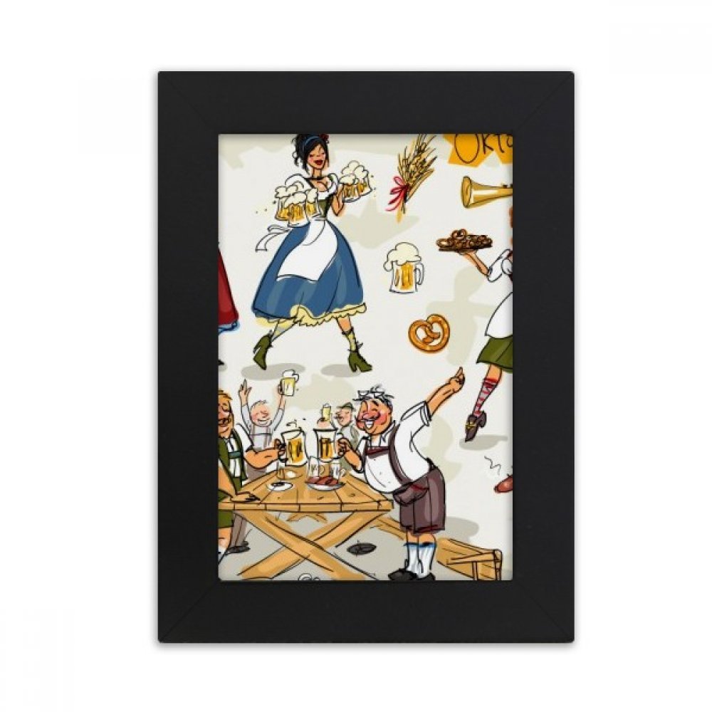 Cadre photo noir motif Allemagne 5x7 pouces pour illustration multicolor