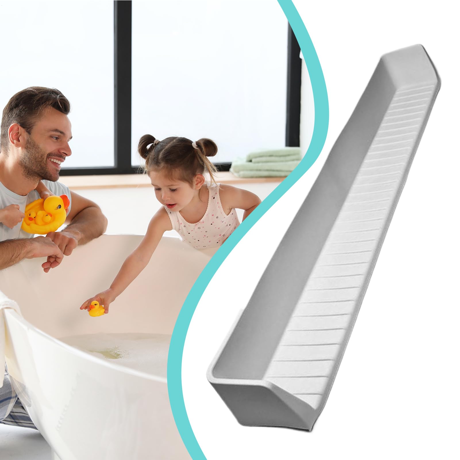 Paraspruzzi Per Vasca Da Bagno Con Ventose In Silicone Scaffale | Organizzatore Bagno per Casa Genitori Asili Doccia Bambini