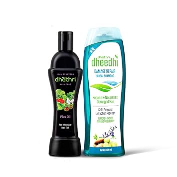 Dhathri Herbal Intense Damage Hair Repair & Growth combo ? with Dhathri Hair Care Plus Oil (100 ml) + Damage Hair Repair (400ml) ? No Harmful chemicals & Parabens.