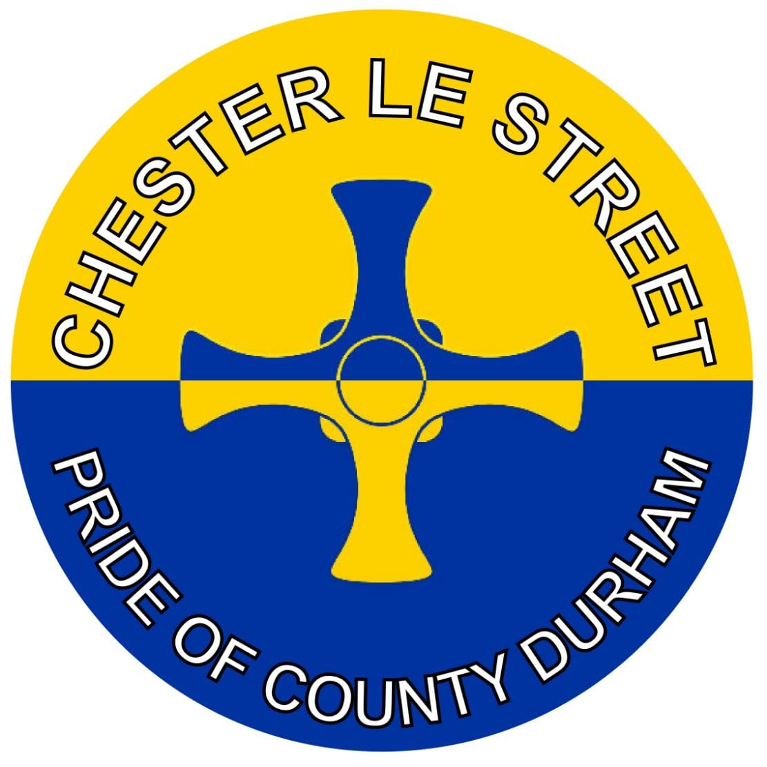 Chester le Street - Pride of County Durham - (Two Pack) 80mm Diameter Car Bumper Window Decal Sticker