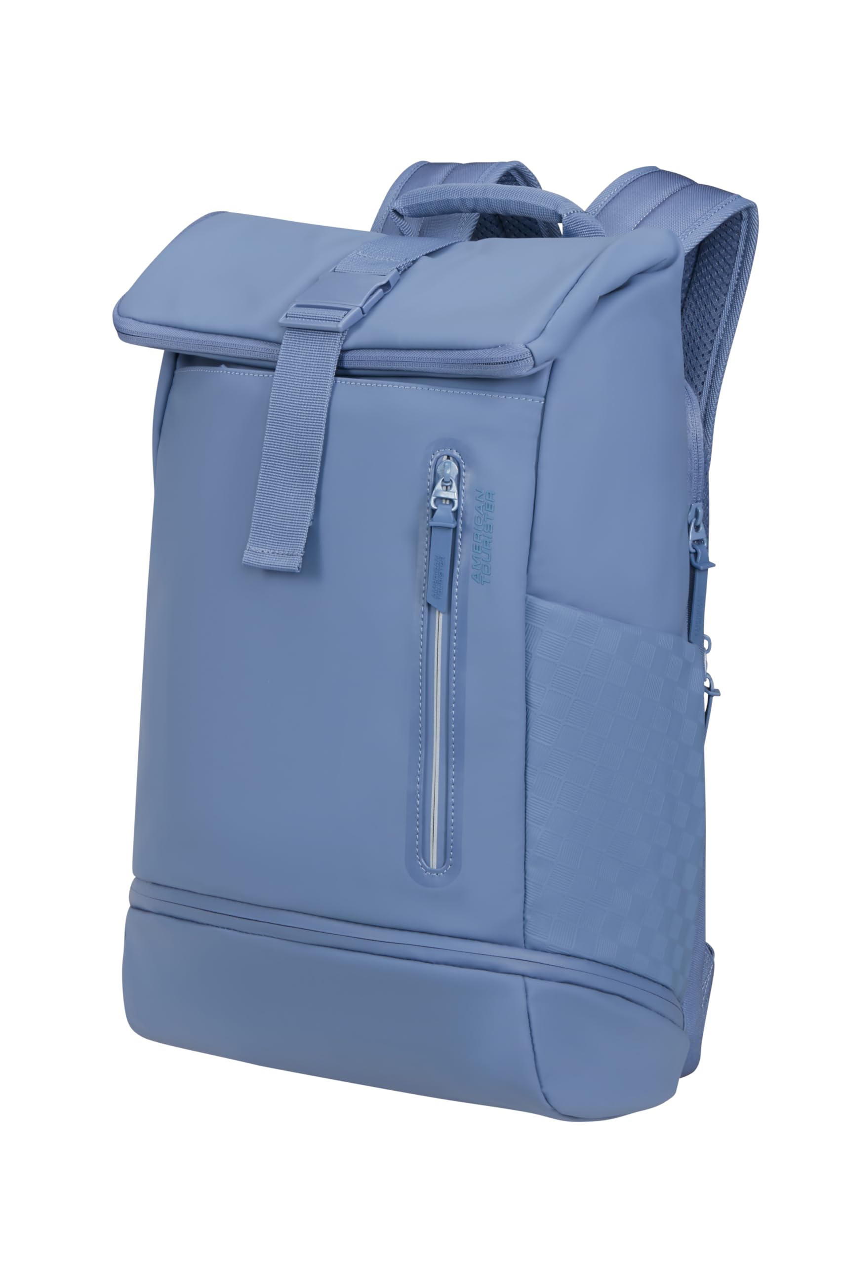 American Tourister Urban Tide - Rolltop Laptop Backpack 15.6", Water-Repellent Business & Travel Backpack with Shoe/Clothing Compartment, for Office, School & University - Blue (Storm Blue)
