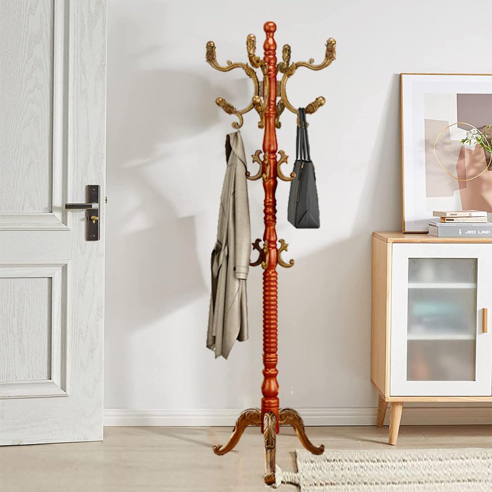 Porte-Manteau autoportant de 76 po en bois de haute qualité