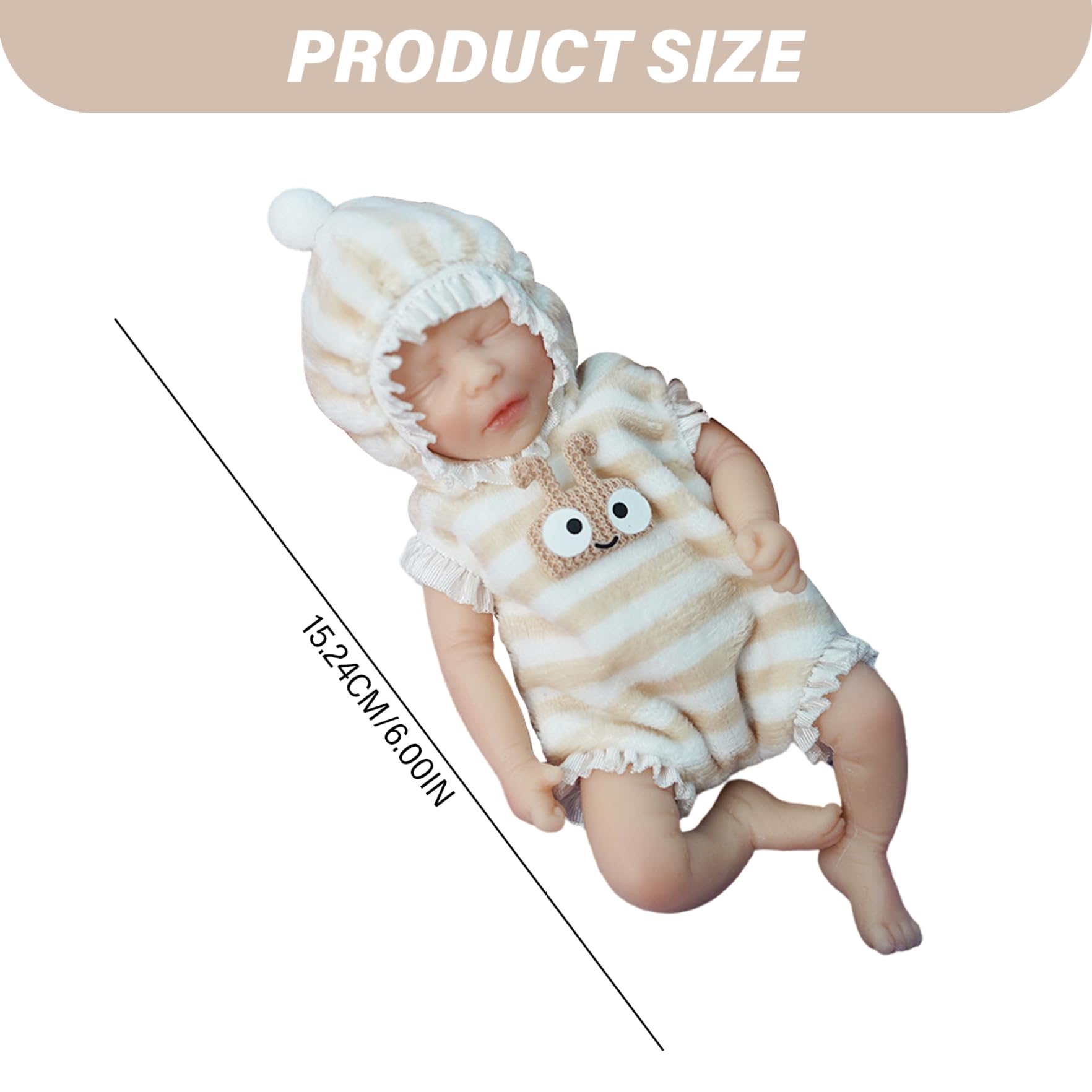 Mini bebé de Silicona, muñeca de Silicona Suave y Flexible de 6 Pulgadas, Mini bebés realistas con Ropa, Chupete magnético, biberón para niños, niño