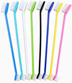 Newday Conjunto de 8 escovas de dentes para cães – escova de dentes de duas cabeças, higiene dental, conveniente e macia para limpar os dentes de animais de estimação, escovas de dentes para cães pequenos a grandes, gatos e a maioria dos animais de estimação, escova de dentes em massa