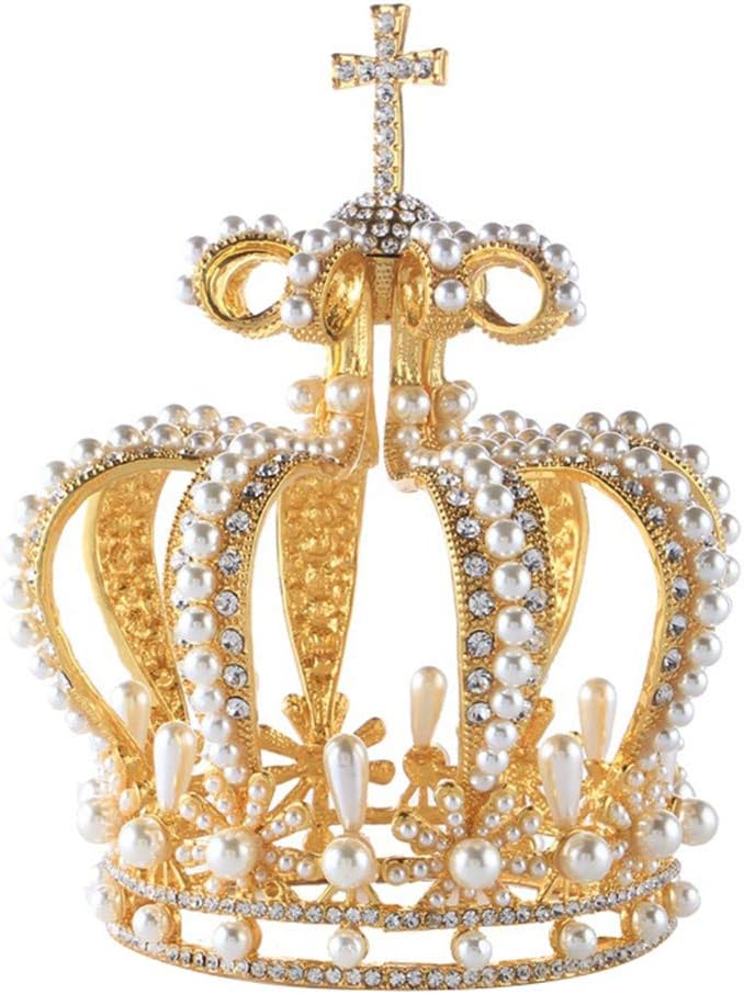 Tiare Couronne Baroque Avec Libellule - Cristaux Strass - Doré - Pour Mariage, Anniversaire, Fête - Taille Unique