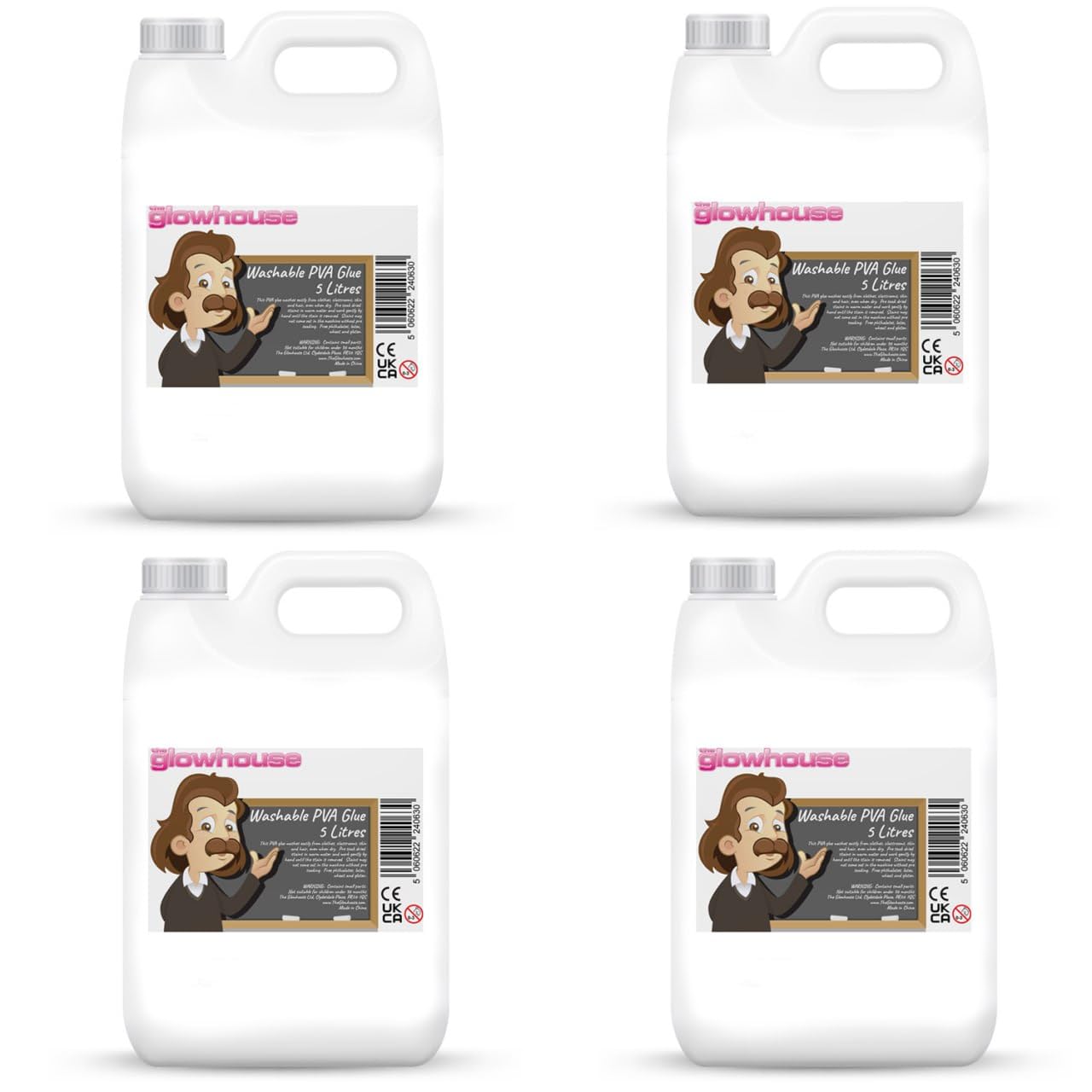 The Glowhouse Premium PVA Glue – White or Clear Craft Glue for Slime Making, School & Home Crafts – Washable, Non-Toxic Adhesive for Paper, Card & Fabric — image 1