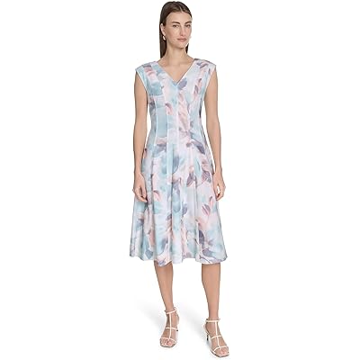 Платье Calvin Klein Printed Seamed Aline
