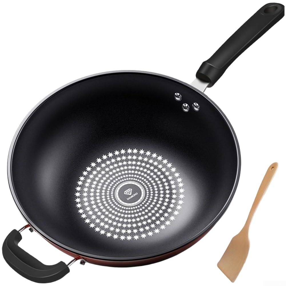 Wok Carré Compatible pour gaz Induction 34cm Wok Carré Compatible(A-34CM)