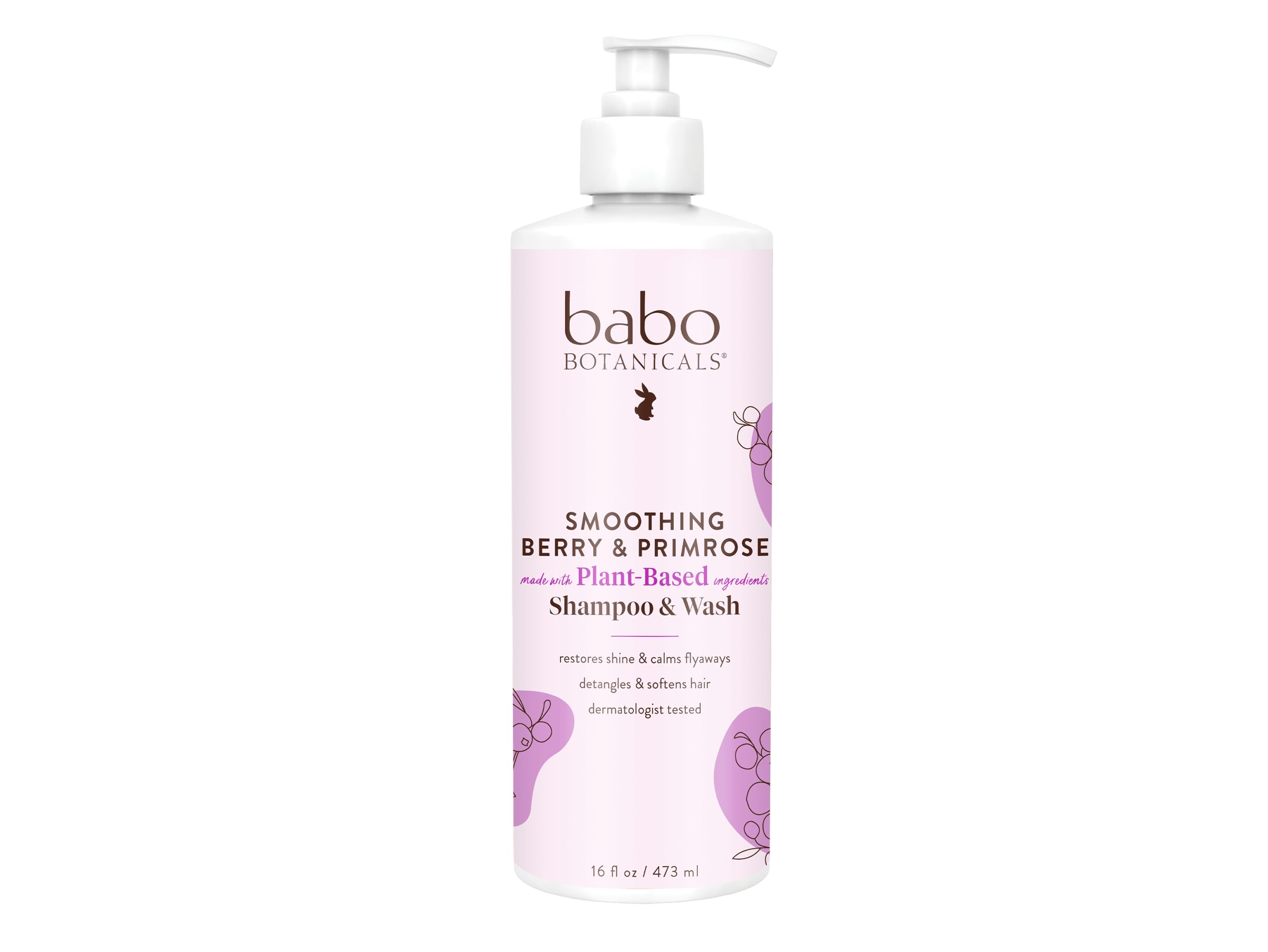 Babo BotanicalsSmoothing 2-in-1 Shampoo & Wash with Natural Berry and Evening Primrose oil, Hypoallergenic, Vegan, For Babies and Kids, Berry Primrose, 16 Fl Oz