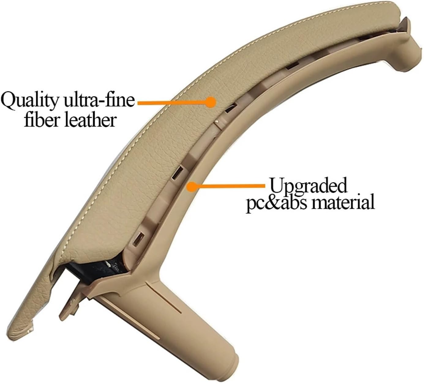 Interior Door Handle Interior Car Left Right Passenger Door Pull Handle with Leather Cover Trim Replacement Fit for BMW X5 X6 E70 E71 E72 2007-2013 Pull(Right Creamy)