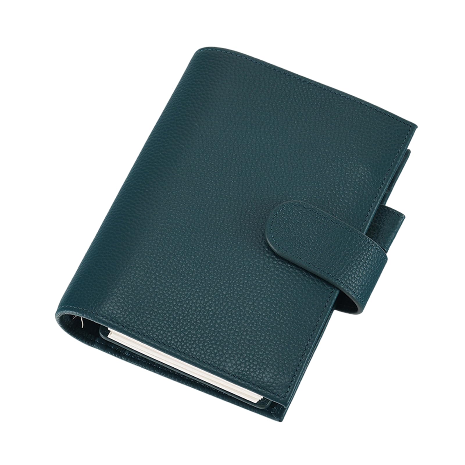 Taccuino ricaricabile in pelle PU con scomparto per penne, porta carte di credito, tasca per ricevute, borsa per contanti con cerniera, per donne e uomini